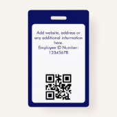 Aangepaste medewerker | Foto, functietitel, QR, na Badge (Achterkant)