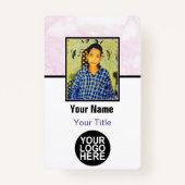 Aangepaste medewerker - Foto, Logo, streepjescode Badge (Voorkant)