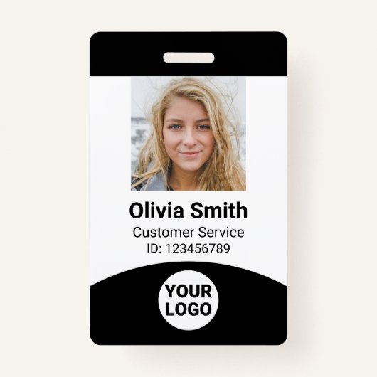 Aangepaste medewerker Foto Naam Rol-ID Logo Barcod Badge (Voorkant)