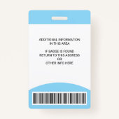 Aangepaste medewerker Foto Naam Rol-ID Logo Barcod Badge (Achterkant)