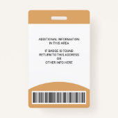 Aangepaste medewerker Foto Naam Rol-ID Logo Barcod Badge (Achterkant)