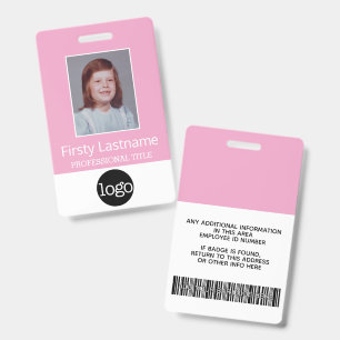 Aangepaste Medewerker - Foto, streepjescode, logo, Badge