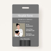 Aangepaste medewerker Foto-streepjescode Logo-ID Badge (Voorkant)