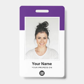 Aangepaste medewerker Grote foto Paarse Logo Badge