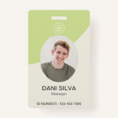 Aangepaste medewerker ID-nummer Bedrijf Foto Badge (Voorkant)