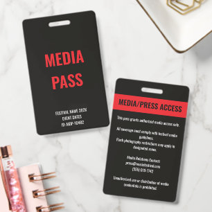 Aangepaste media pers toegang concert festival roo badge