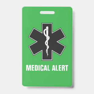 Aangepaste medische alarm-ID en noodcontactkaart Badge