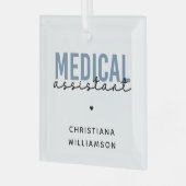 Aangepaste medische assistent | Klinische assisten Glas Ornament (Voorkant links)