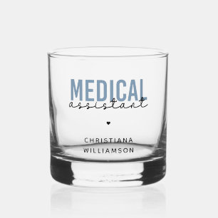 Aangepaste medische assistent Klinische assisten Whisky Glas