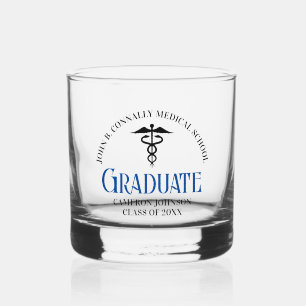 Aangepaste Medische School Afstuderen Herdenking Whisky Glas