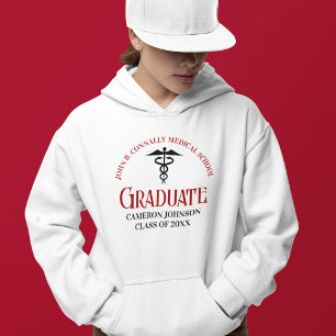 Aangepaste medische school rode script Afstuderen Hoodie