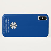 Aangepaste medische waarschuwing Telefoon Case-Mate iPhone Case (Achterkant (horizontaal))