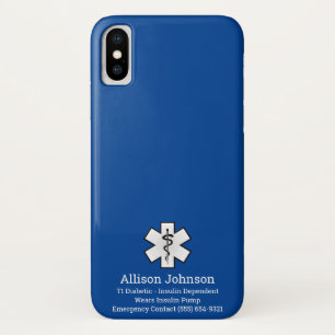 Aangepaste medische waarschuwing Telefoon iPhone X Hoesje