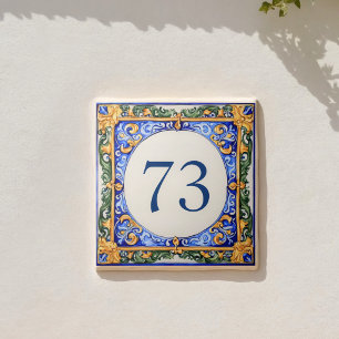 Aangepaste mediterraan majolica-adres tegeltje