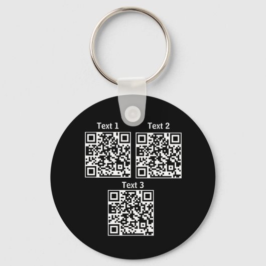 Aangepaste meervoudige Qr-code zwarte minimalistis Sleutelhanger (Voorkant)