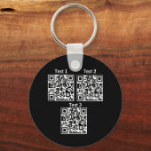 Aangepaste meervoudige Qr-code zwarte minimalistis Sleutelhanger (Voorkant)