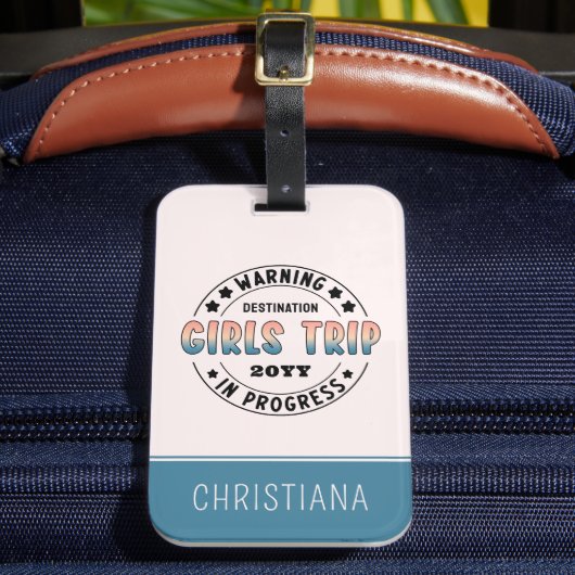 Aangepaste Meidenreis in Uitvoering Gradiënt Grapp Bagagelabel (Voorkant Insitu 2)