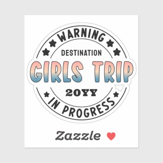 Aangepaste Meidenreis in Uitvoering Gradiënt Grapp Sticker (Vel)