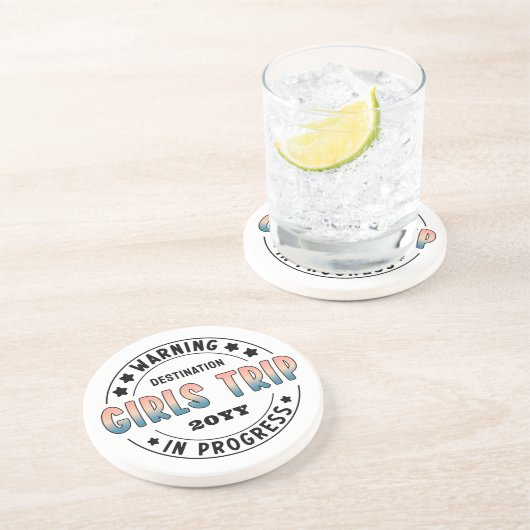 Aangepaste Meidenreis in Uitvoering Gradiënt Grapp Zandsteen Onderzetter (Zijkant)