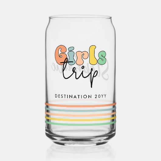 Aangepaste meidenreis | Vakantie van het weekend v Blikvorm Glas (Voorkant)