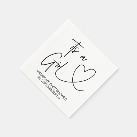 Aangepaste Meisje Baby shower Servet Sets (Hoek)