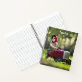 Aangepaste Meisje in  Pedaal Auto Spiraal Notitieb Notitieboek (Binnen)