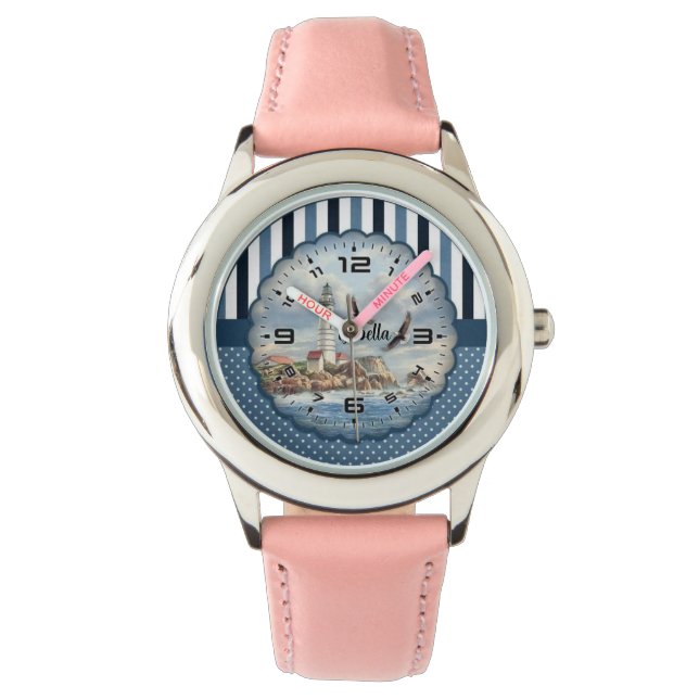Aangepaste Meisjes Naam Glitter Strap Kinder Horlo Horloge (Voorkant)