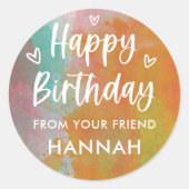 Aangepaste Meisjes Regenboog Verjaardag Stickers (Voorkant)