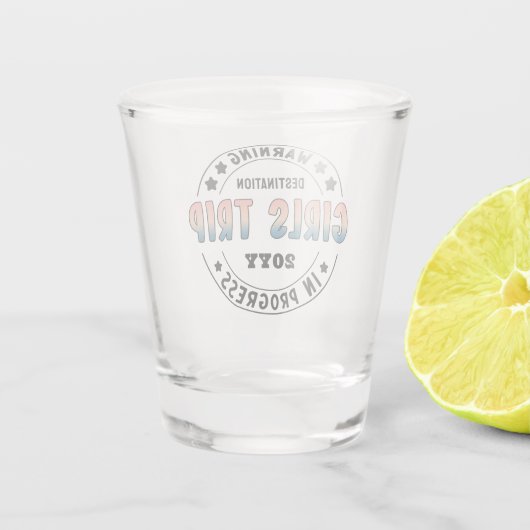 Aangepaste meisjes reis in voortgang Gradiënt Grap Shot Glas (Achterkant)