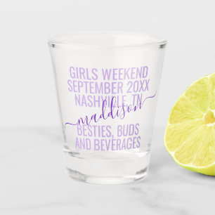 Aangepaste meisjes reizen Paars gepersonaliseerd Shot Glas