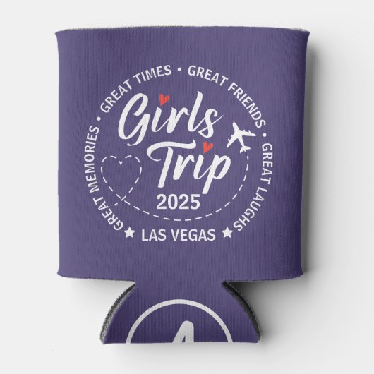 Aangepaste Meisjes Trip Groep Matching Vakantie Blikjeskoeler (Voorkant)