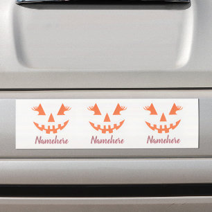 Aangepaste Meisjesachtige Jack O Lantern Pompoen H Bumpersticker