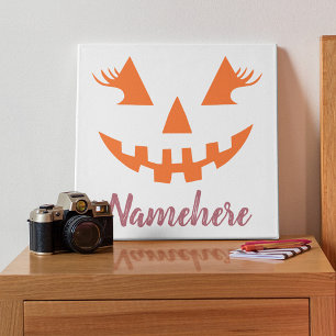Aangepaste meisjesachtige Jack O Lantern Pompoen H Canvas Afdruk