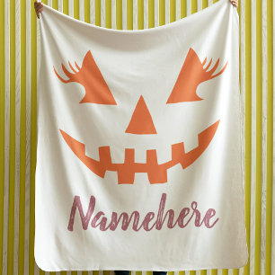 Aangepaste Meisjesachtige Jack O Lantern Pompoen H Fleece Deken