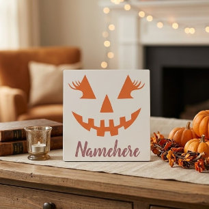 Aangepaste meisjesachtige Jack O Lantern Pompoen H Fotoplaat
