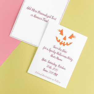 Aangepaste Meisjesachtige Jack O Lantern Pompoen H Save The Date