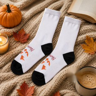 Aangepaste Meisjesachtige Jack O Lantern Pompoen H Sokken