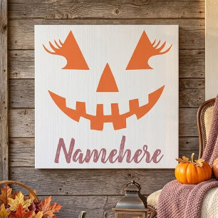 Aangepaste meisjesachtige Jack O Lantern Pompoen H Tegeltje
