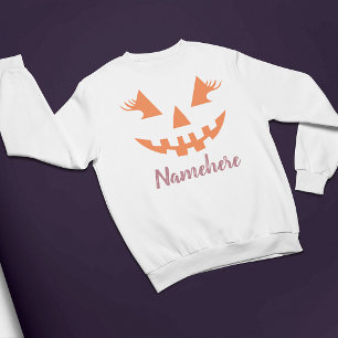 Aangepaste meisjesachtige Jack O Lantern Pompoen H Trui
