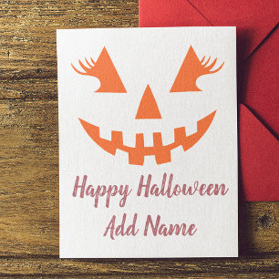 Aangepaste Meisjesachtige Jack O Lantern Pompoen H Uitnodiging Briefkaart
