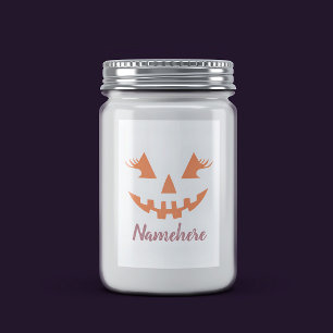 Aangepaste Meisjesachtige Jack O Lantern Pompoen H Voedselcontainer Etiket