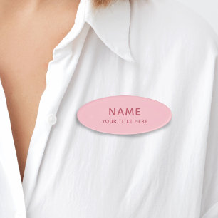 Aangepaste Meisjesachtige Roze Eenvoudige Basis Mo Naambadge