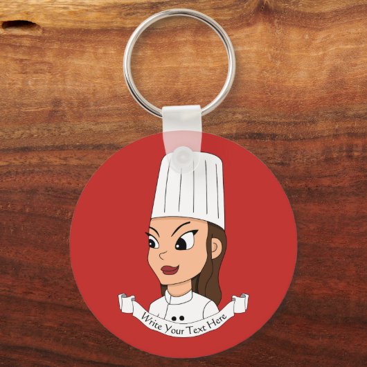 Aangepaste meisjeschef sleutelhanger (Voorkant)