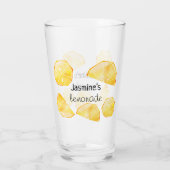 Aangepaste meisjesnaam Lemon Slices Lemonade Glas (Achterkant)