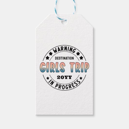 Aangepaste Meisjesreis in Uitvoering Gradiënt Grap Cadeaulabel (Voorkant)