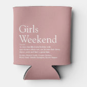 Aangepaste meisjesweekend definitie Stof Roze Blikjeskoeler (Voorkant)