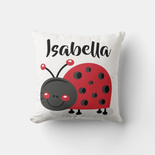 Aangepaste meisjeszalen Ziekte Ladybug Pillow Kussen (Voorkant)