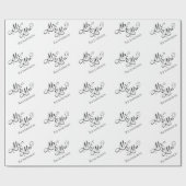 Aangepaste meneer en mevrouw cadeaupapier (Vlak)