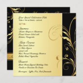 Aangepaste menukaart voor verjaardagsfeest of jubi (Voorkant / Achterkant)