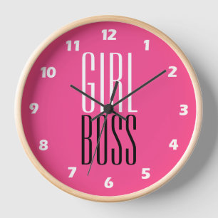 Aangepaste merk Girl Boss Wit Zwart Hot Pink 25 cm